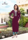Palak Vol 37 By Mittoo Rayon Embroidery Kurtis Wholesalers In Delhi